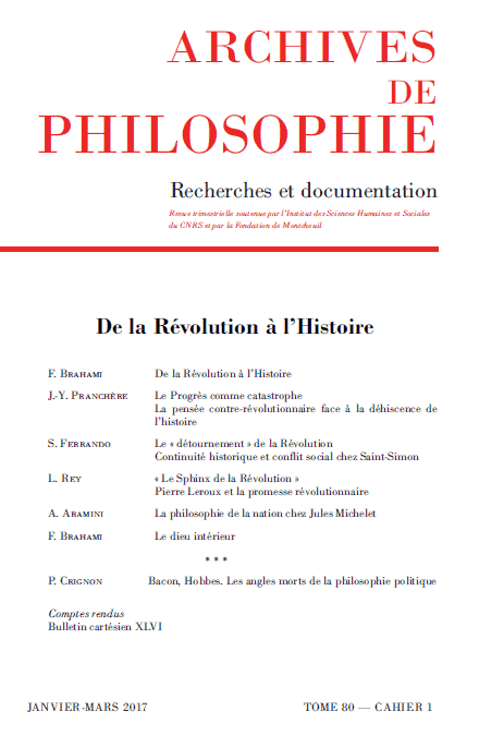 Archives de Philosophie – De la Révolution à l’Histoire