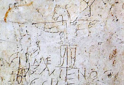 Alexorig wikipedia graffiti antique blaspheme La Croix 2020