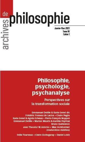 Philosophie, psychologie, psychanalyse : perspectives sur la transformation sociale